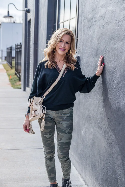 Street Style Camo with a Little Lace Crazy Blonde Life